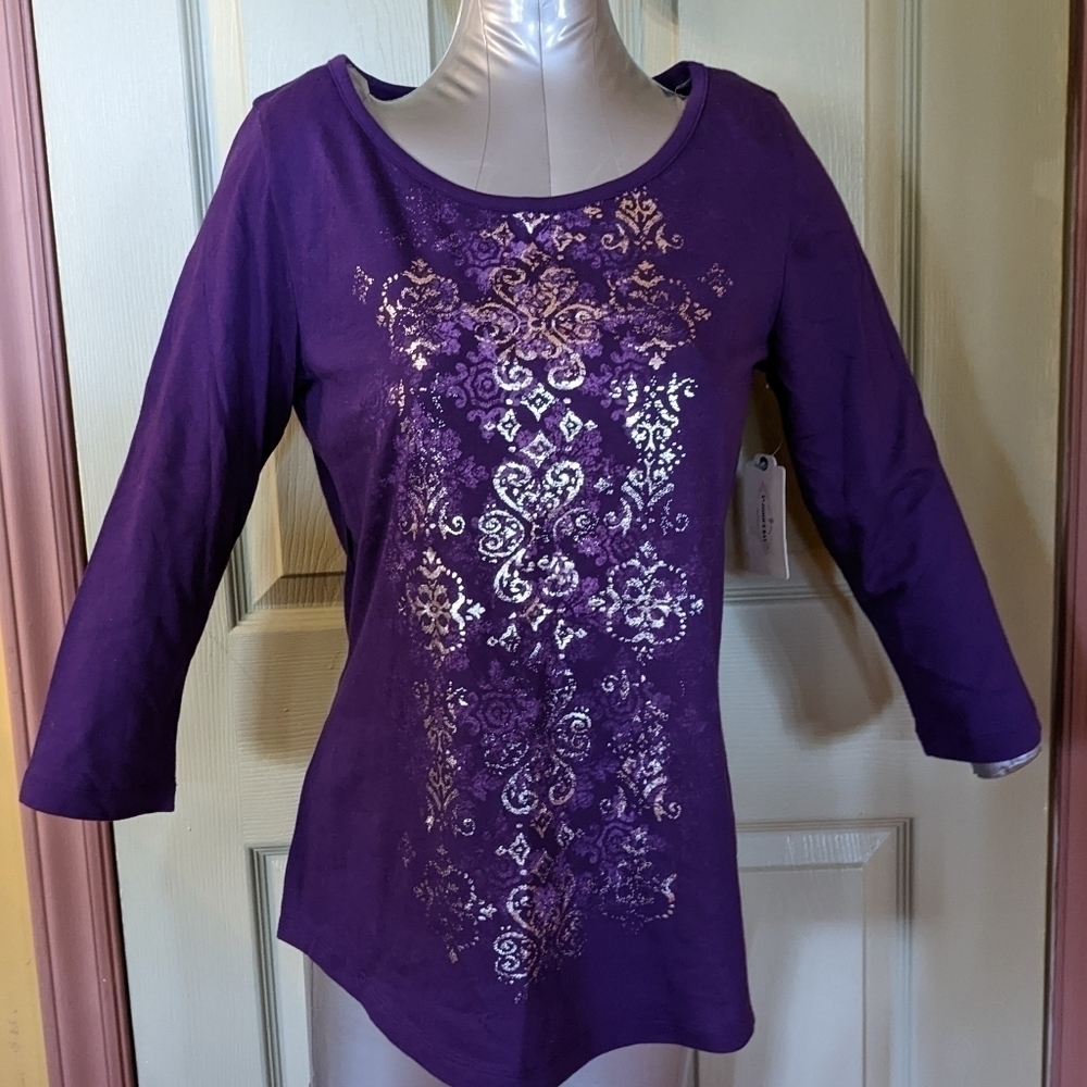 New st John's Bay purple shirt, T1W